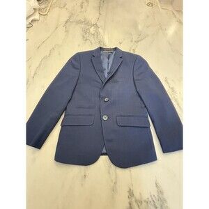 Marc New York Boys Two Buttons Navy Long Sleeves Plaid Suit Jacket 8 Easter